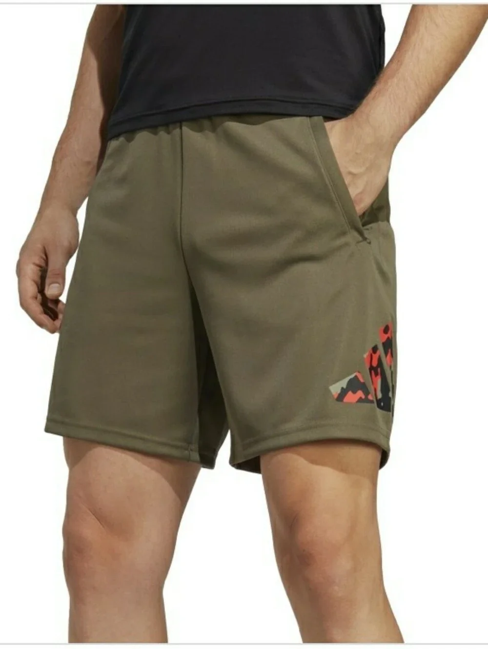 Adidas Men's Train Essentials Camo-Filled Logo Training Shorts. Size: Small